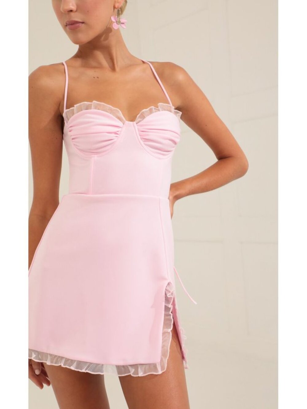 Pink Corset Ruffle Mini Dress - Picture 4 of 5
